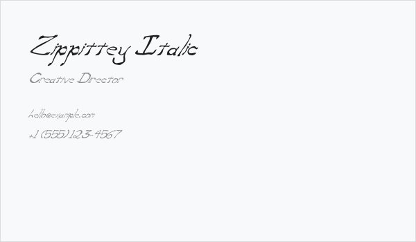 Zippittey Italic Business Card