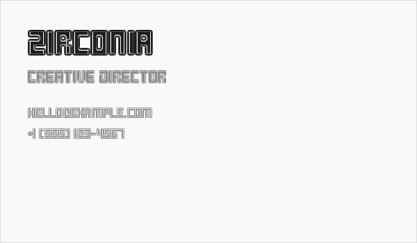 Zirconia Business Card