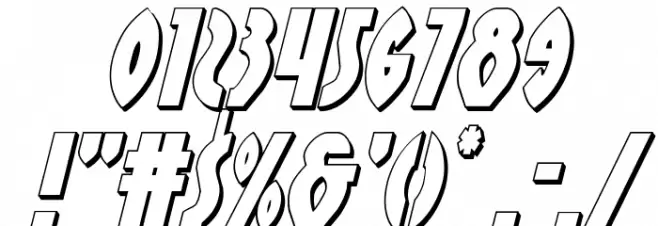 Zirconian 3D Italic Font OTHER CHARS