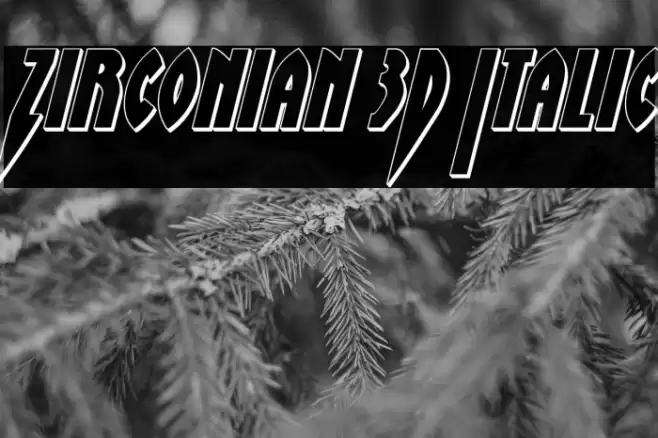 Zirconian 3D Italic Font examples