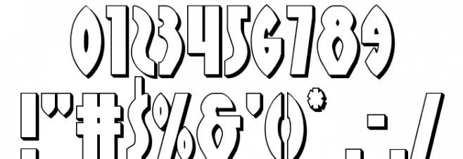 Zirconian 3D Font OTHER CHARS