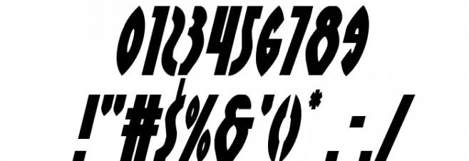 Zirconian Condensed Italic Font OTHER CHARS