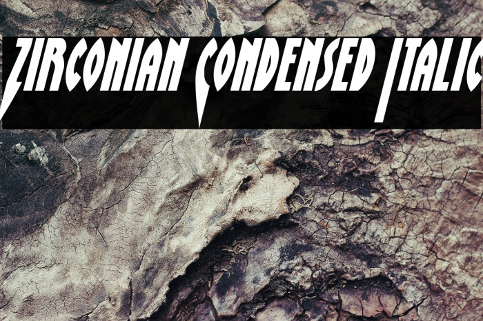 Zirconian Condensed Italic Example 1