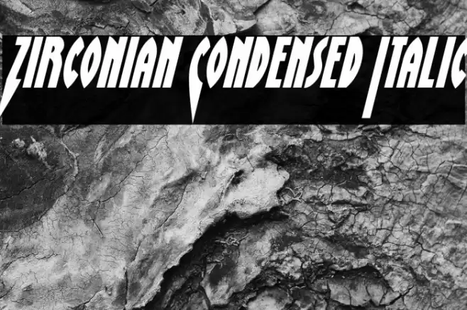 Zirconian Condensed Italic Font examples