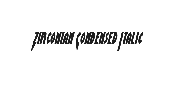 Zirconian Condensed Italic Logo