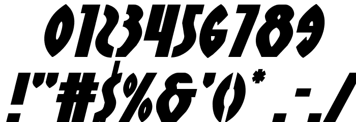 Zirconian Expanded Italic Font OTHER CHARS