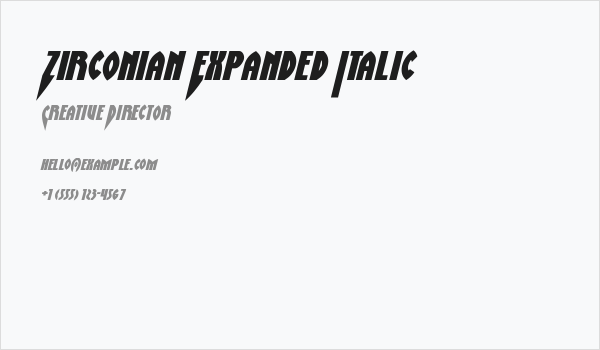 Zirconian Expanded Italic Business Card
