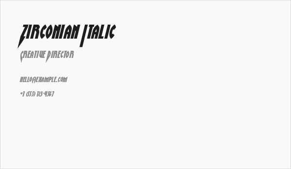 Zirconian Italic Business Card