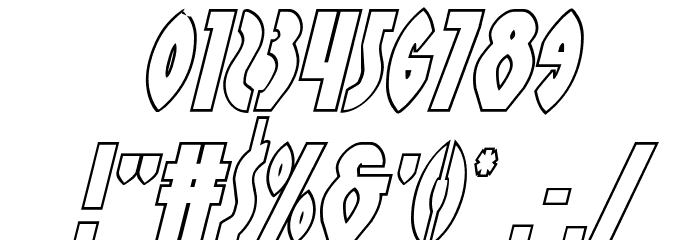 Zirconian Outline Italic Font OTHER CHARS