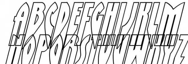 Zirconian Outline Italic フォント 大文字