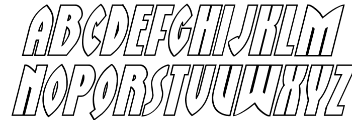 Zirconian Outline Italic Font LOWERCASE