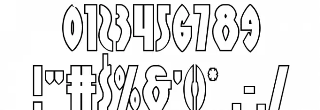 Zirconian Outline Font OTHER CHARS