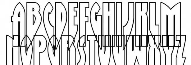 Zirconian Outline Schriftart Groß