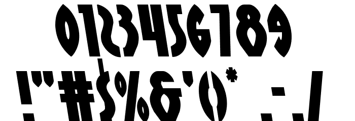 Zirconian Semi-Leftalic Font OTHER CHARS