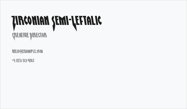 Zirconian Semi-Leftalic Business Card
