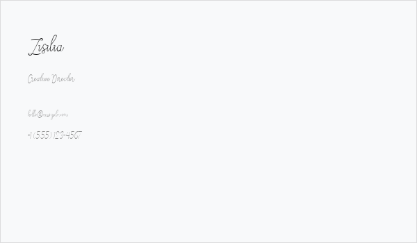 Zisilia Business Card