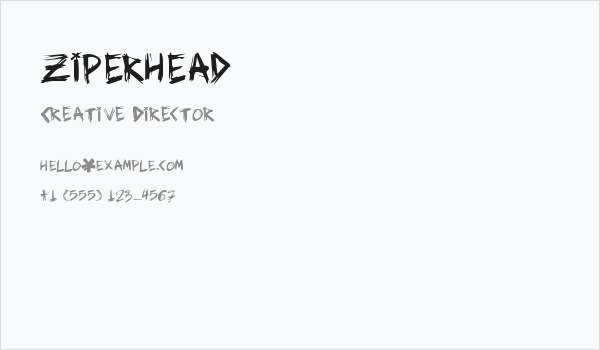 ziperhead Business Card