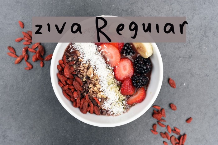 ziva Regular Font examples