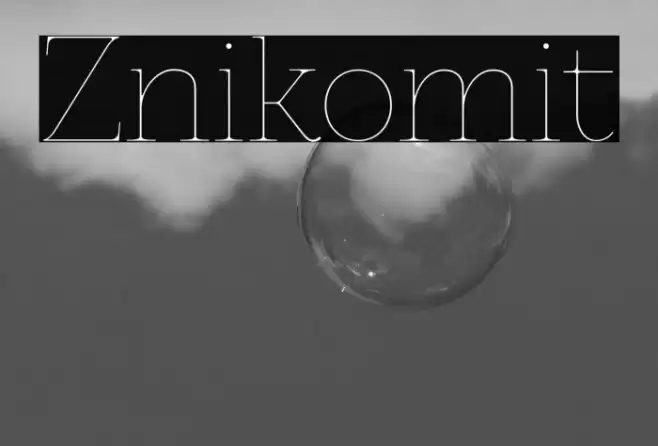 Znikomit Font examples
