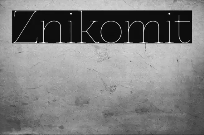Znikomit Font examples