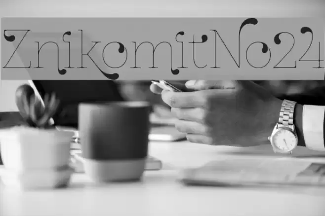 ZnikomitNo24 Font examples