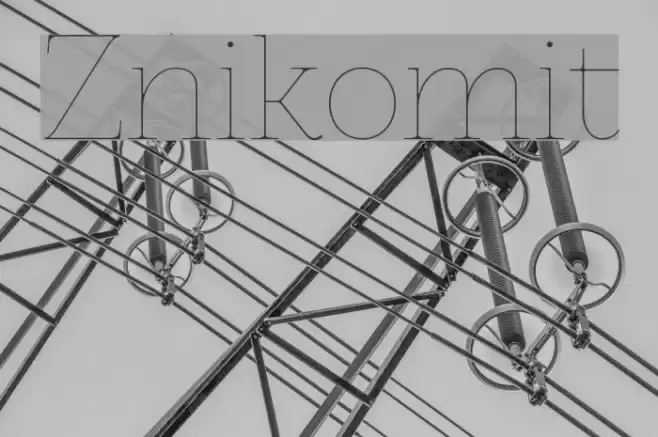 Znikomit Font examples