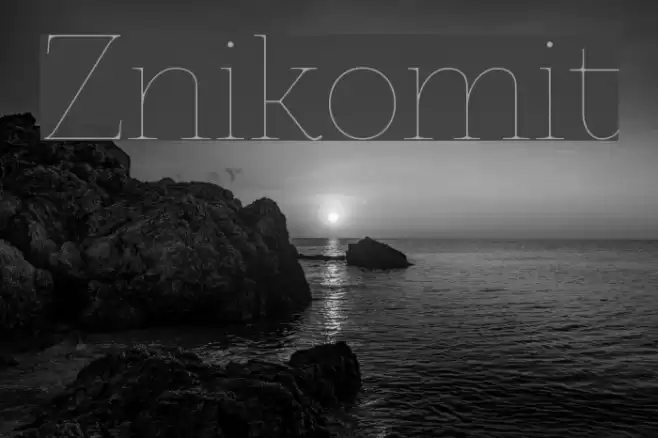 Znikomit Font examples