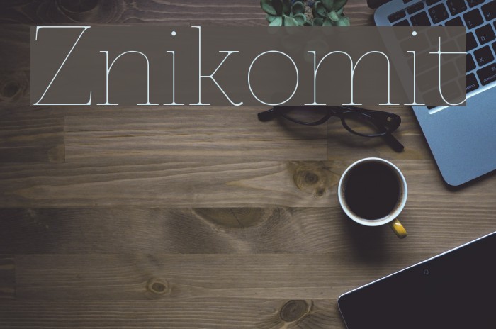 Znikomit Font examples