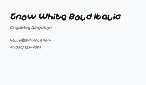 Znow White Bold Italic Business Card