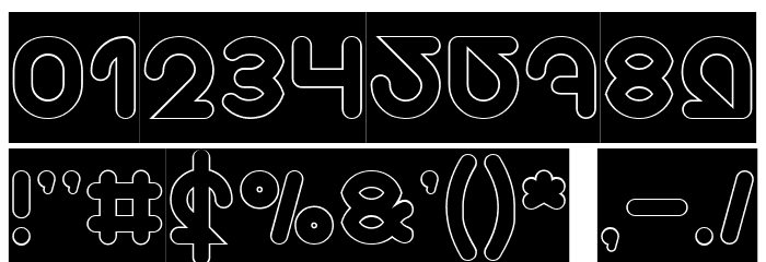 Znow White-Hollow-Inverse Font OTHER CHARS