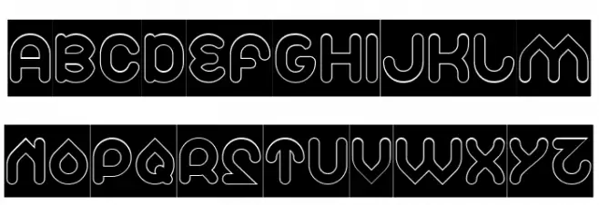 Znow White-Hollow-Inverse Schriftart Groß