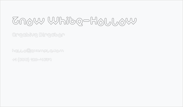 Znow White-Hollow Business Card