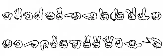 ZOE GERMANY Fingeralphabet Graffiti Polices MAJUSCULES
