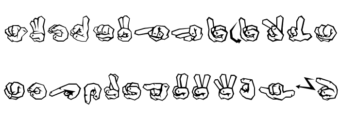 ZOE GERMANY Fingeralphabet Graffiti Font LOWERCASE