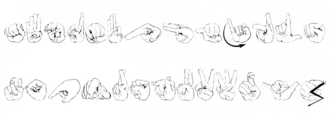 ZOE Germany Fingeralphabet Regular फ़ॉन्ट अपरकेस