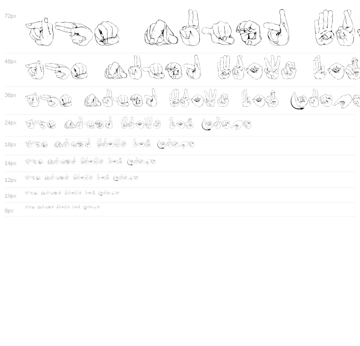 ZOE Germany Fingeralphabet Regular Waterfall