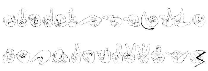 ZOE Germany Fingeralphabet Regular Font LOWERCASE