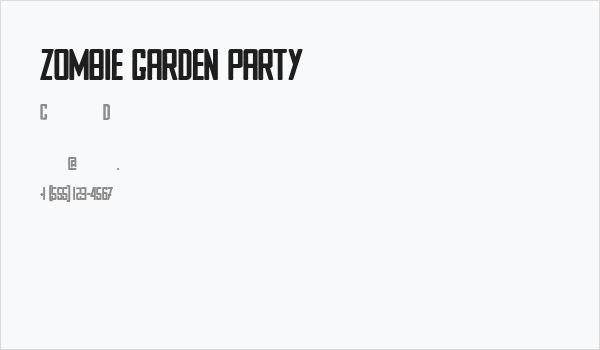 ZOMBIE GARDEN PARTY Business Card