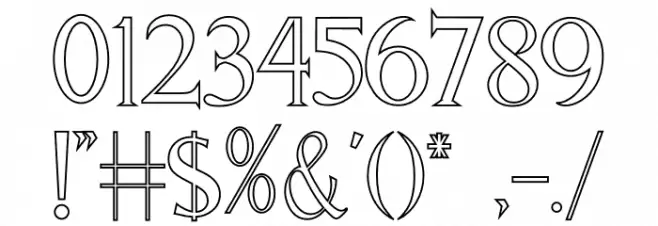 ZORGEOUS INLINE Font OTHER CHARS