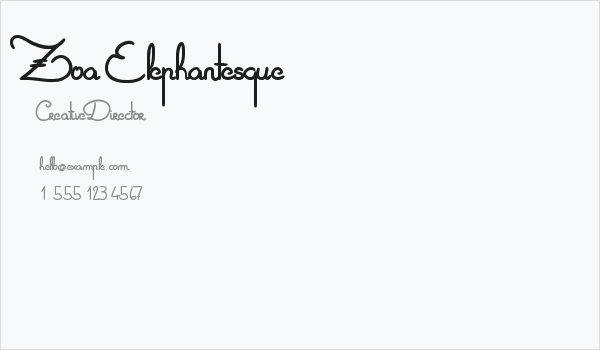 Zoa Elephantesque Business Card