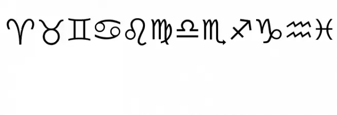 Zodiac Alphabet Caratteri ALTRI CARATTERI