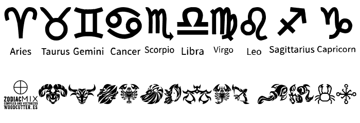 Zodiac Mix Font OTHER CHARS