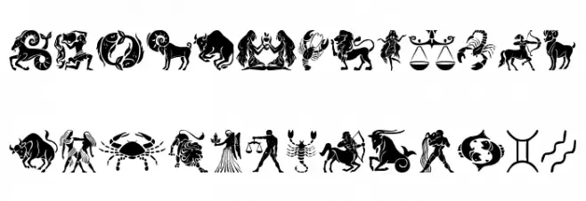 Zodiac Mix Schriftart Groß