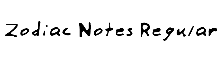 Zodiac Notes Regular  font caratteri gratis