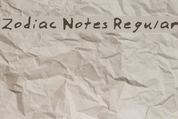 Zodiac Notes Regular Font examples