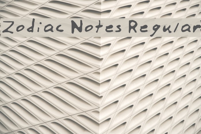 Zodiac Notes Regular Font examples