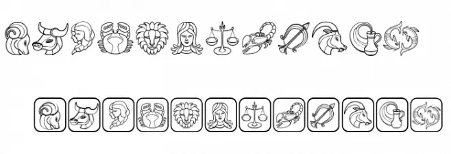 Zodiac Signs Regular Schriftart Groß