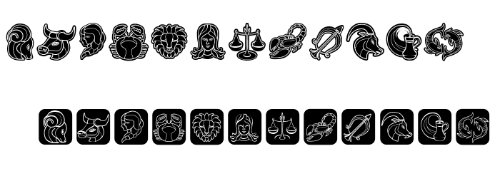 Zodiac Signs Regular Font LOWERCASE