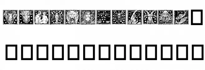 Zodiac02 Caratteri MINUSCOLO