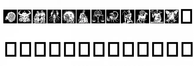 Zodiac03 Schriftart Groß